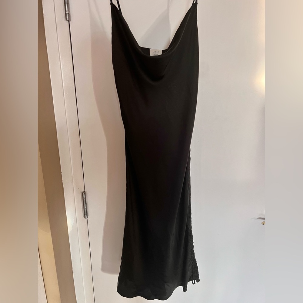 Aritzia | Wilfred Only Ruched Slip Dress in Black - Size Small - Picture 2 of 3